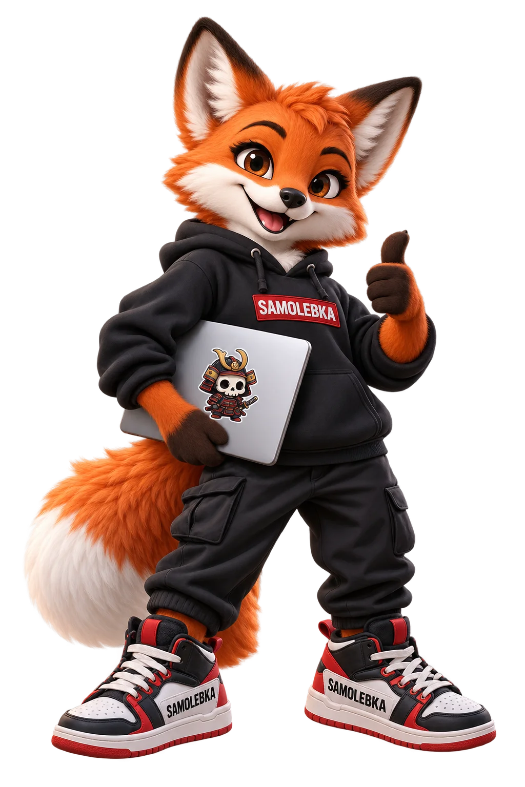 Samolepka - Liška furry v mikině